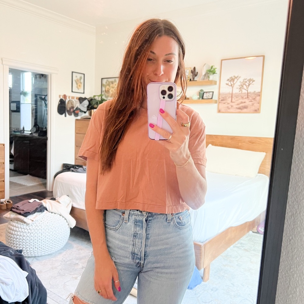 nuuds cropped tee, clay